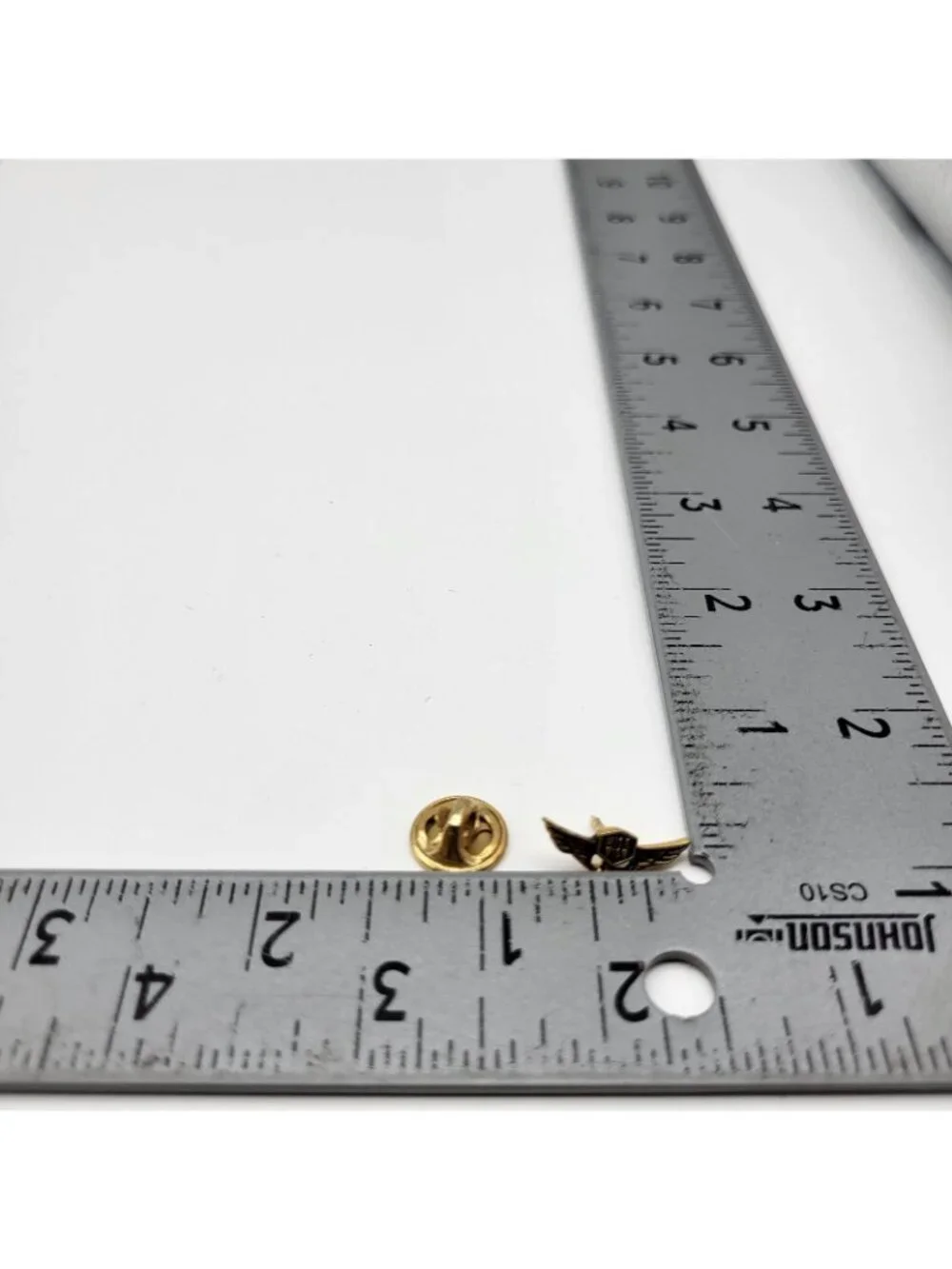 Vintage Mile High Lapel Hat Pin Gold Tone Wings Airplane Pilot Tie Tack